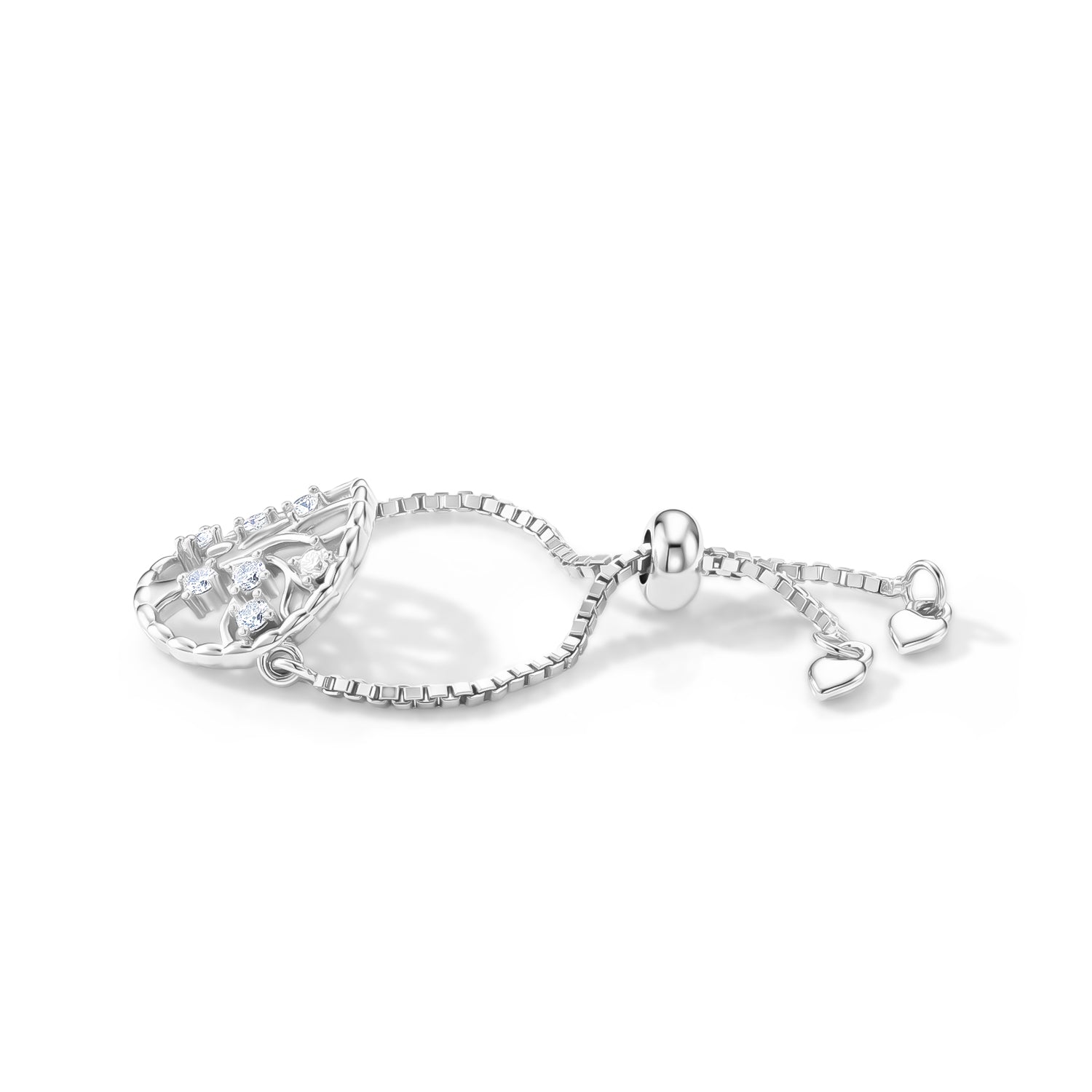D'Joy - Moissanite Adjustable Filigree Ring in Rhodium Overlay Sterling Silver 8615735 5