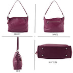 Genuine Leather Slouchy Convertible Shoulder & Crossbody Bag - Purple_8615741_3