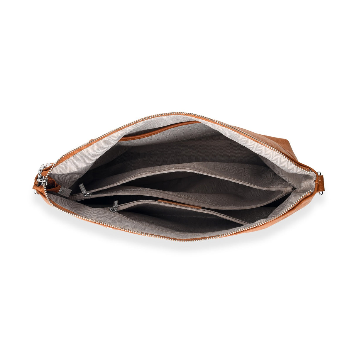 Genuine Leather Slouchy Convertible Shoulder &amp; Crossbody Bag - Tan V32642723 5