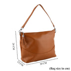 Genuine Leather Slouchy Convertible Shoulder & Crossbody Bag - Tan_8615742_6