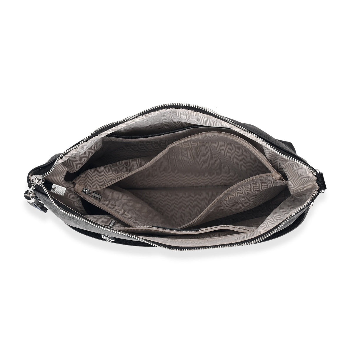 Genuine Leather Slouchy Convertible Shoulder &amp; Crossbody Bag - Black V32642885 5