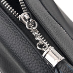 Genuine Leather Slouchy Convertible Shoulder & Crossbody Bag - Black_8615743