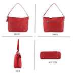 Womens Genuine Leather Slouchy Hobo Convertible Shoulder & Crossbody Bag - RED_8615744_3