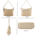 Genuine Leather Slouchy Convertible Shoulder & Crossbody Bag - Cream_8615745_3
