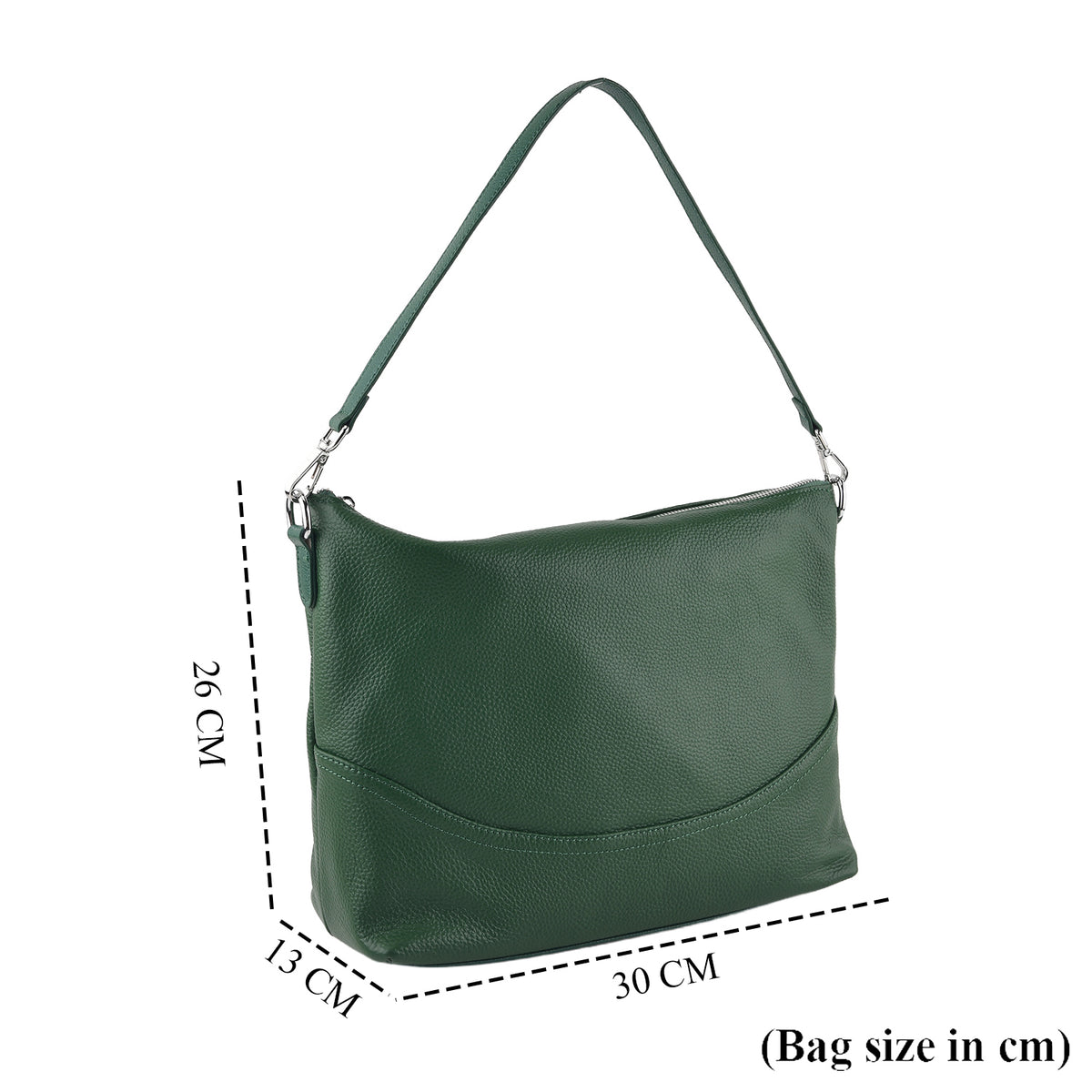 Womens Genuine Leather Slouchy Hobo Convertible Shoulder &amp; Crossbody Bag - Green V32643629 7