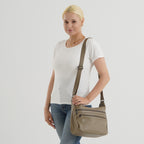 Genuine Leather Multi Pocket Crossbody Bag - Dark Tan_8615769_2