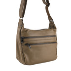 Genuine Leather Multi Pocket Crossbody Bag - Dark Tan_8615769_7