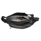 Genuine Leather Multi Pocket Crossbody Bag - Black_8615770_5