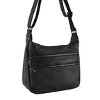 Genuine Leather Multi Pocket Crossbody Bag - Black_8615770_7