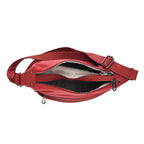 Genuine Leather Multi Pocket Crossbody Bag - Red_8615771_5
