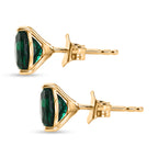 Luxuriant - Lab Grown Emerald Solitaire Stud Push Post Earring in 18K Vermeil Yellow Gold Plated Sterling Silver 2.30 Ct._8615773_3