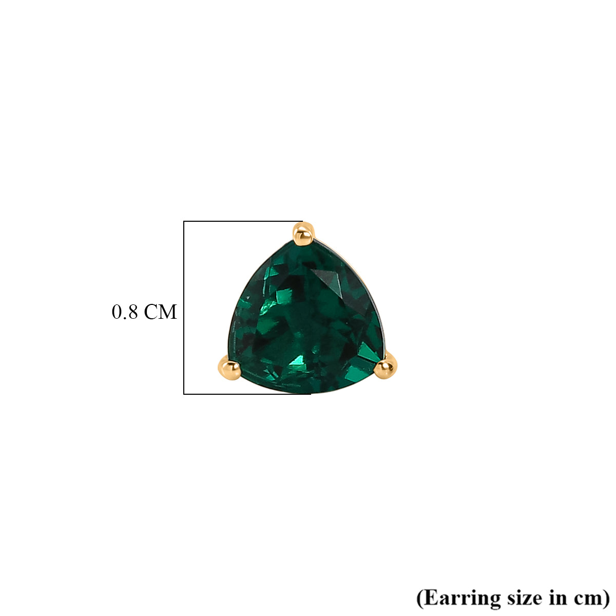 Luxuriant - Lab Grown Emerald Solitaire Stud Push Post Earring in 18K Vermeil Yellow Gold Plated Sterling Silver 2.30 Ct. 8615773 5