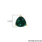 Luxuriant - Lab Grown Emerald Solitaire Stud Push Post Earring in 18K Vermeil Yellow Gold Plated Sterling Silver 2.30 Ct._8615773_4