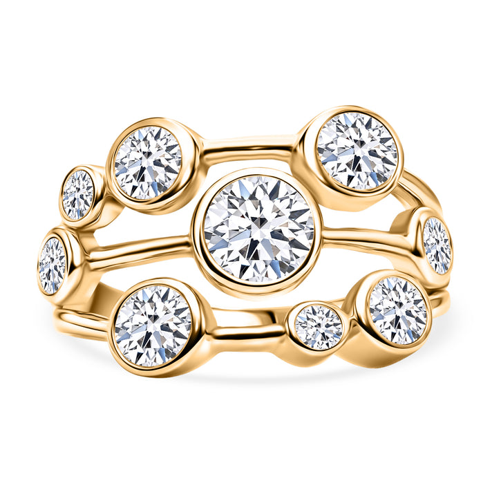 DOD - Luxuriant Lab Grown Diamond Bubble Ring in 18K Vermeil Yellow Gold Plated Sterling Silver 2.00 Ct. 8615816 1