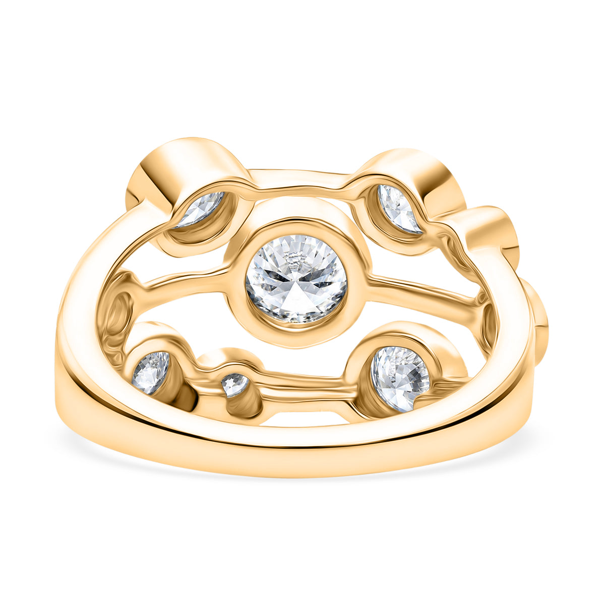 DOD - Luxuriant Lab Grown Diamond Bubble Ring in 18K Vermeil Yellow Gold Plated Sterling Silver 2.00 Ct. 8615816 4