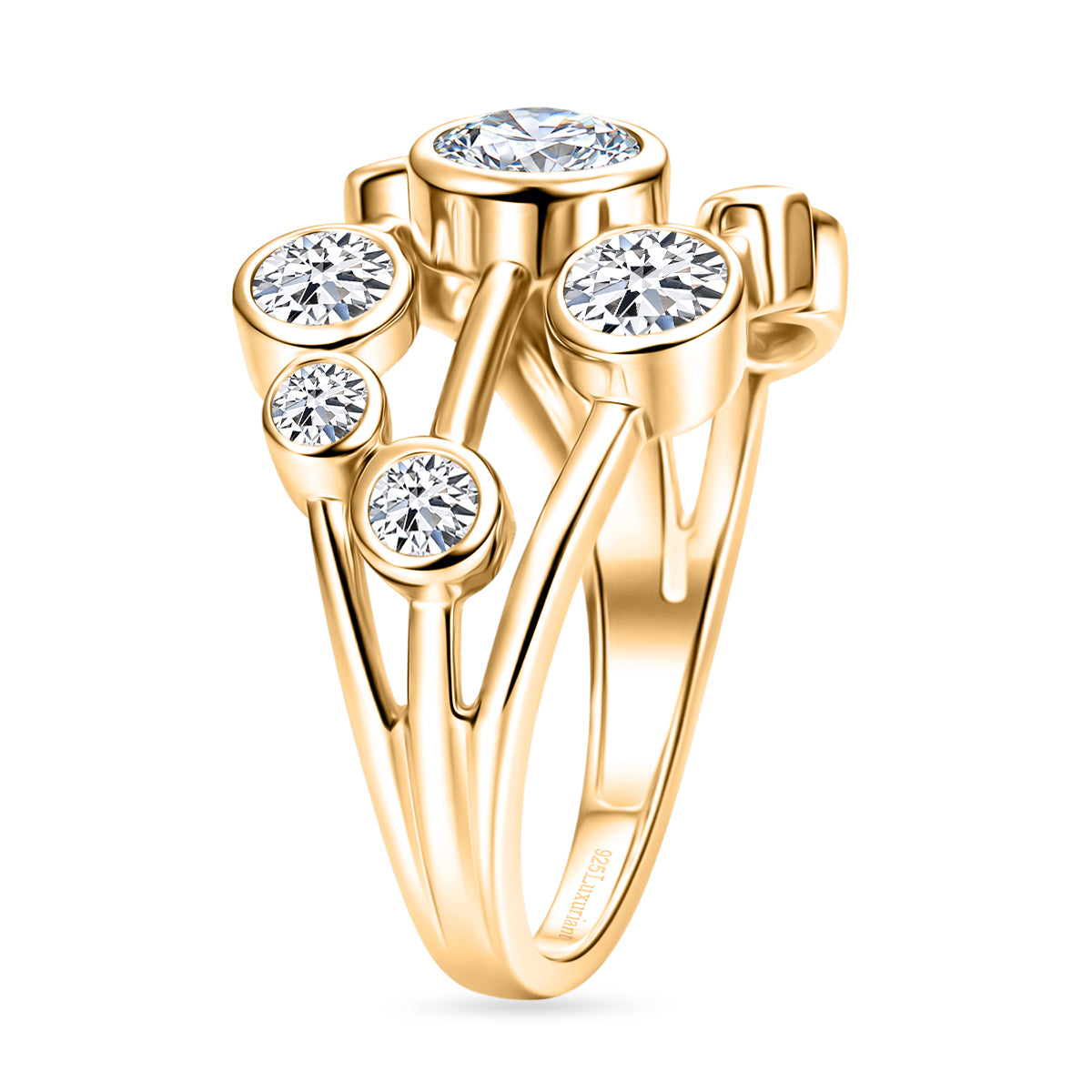 DOD - Luxuriant Lab Grown Diamond Bubble Ring in 18K Vermeil Yellow Gold Plated Sterling Silver 2.00 Ct. 8615816 5