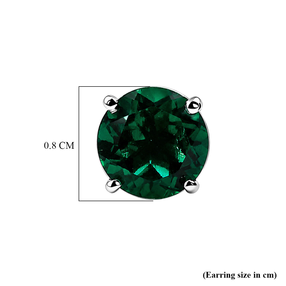 Luxuriant - Lab Grown Emerald Solitaire Stud Push Post Earring in Rhodium Overlay Sterling Silver 2.00 Ct. 8615836 4