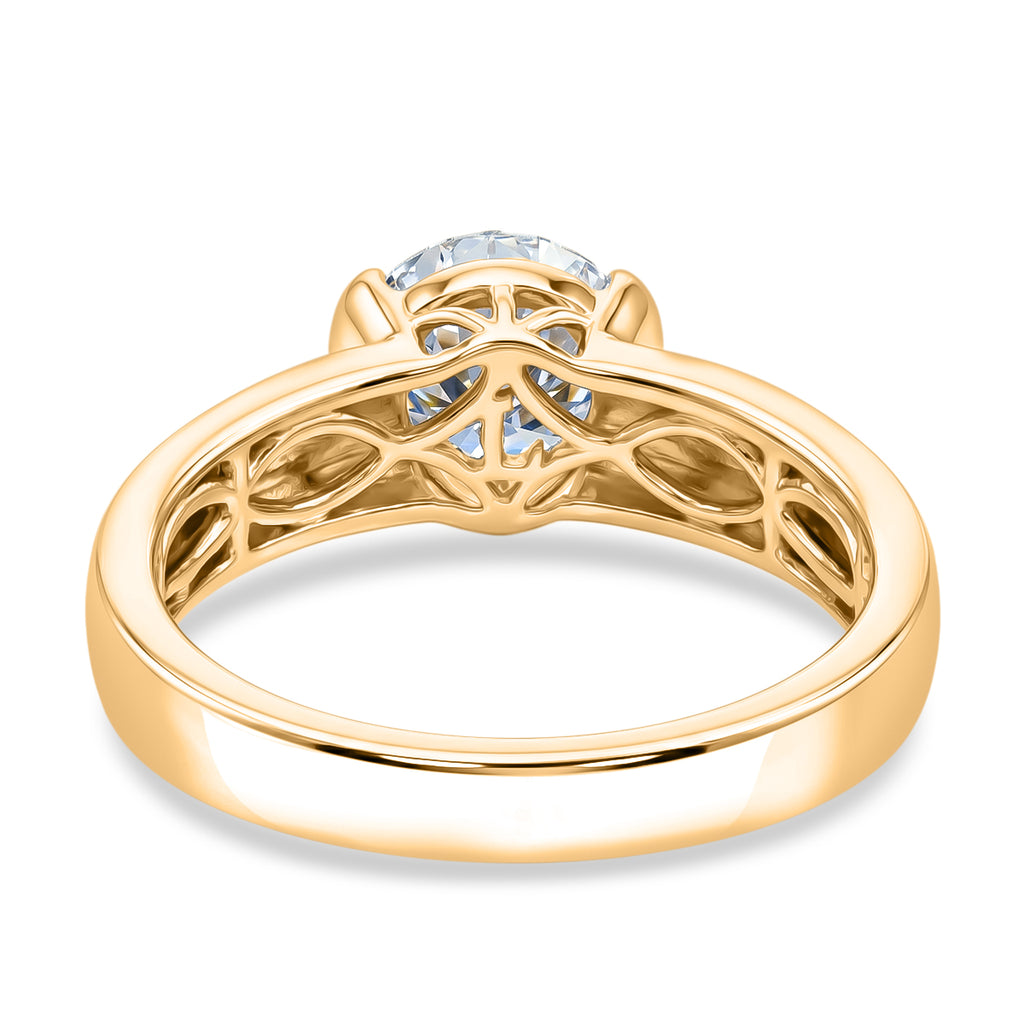 Luxuriant - Lab Grown Diamond (SI/G-H) Solitaire Band Ring in 18K Vermeil Yellow Gold Plated Sterling Silver 2.00 Ct._8615866_4