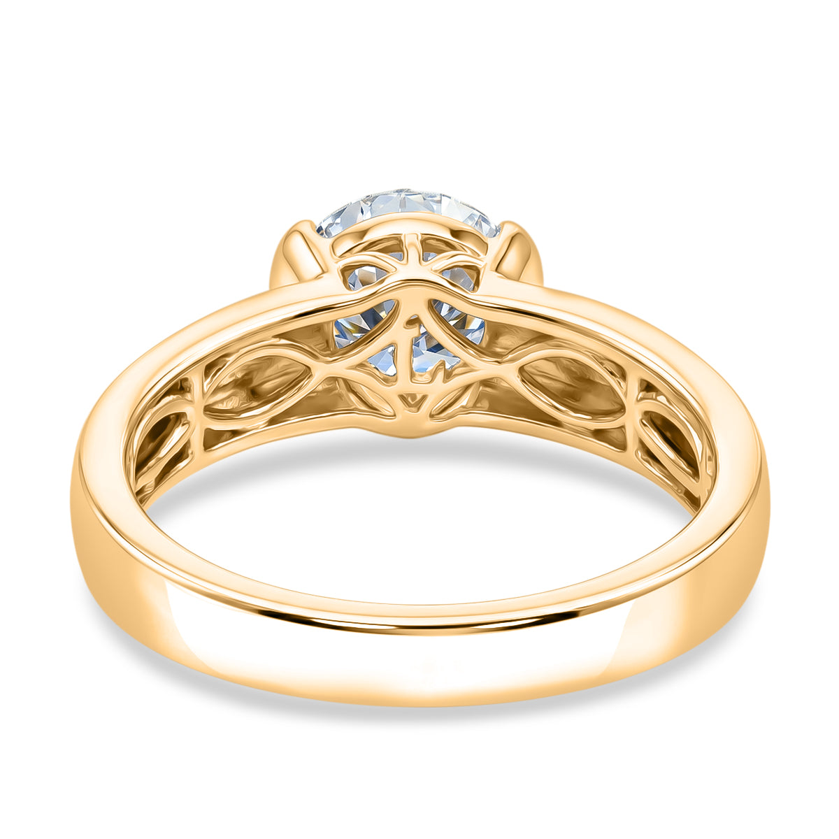 LUXURIANT 2 Ct. Lab Grown Diamond Solitaire Band Ring in 18K Vermeil Yellow Gold Plated Sterling Silver (SI-G-H) 8615866 5
