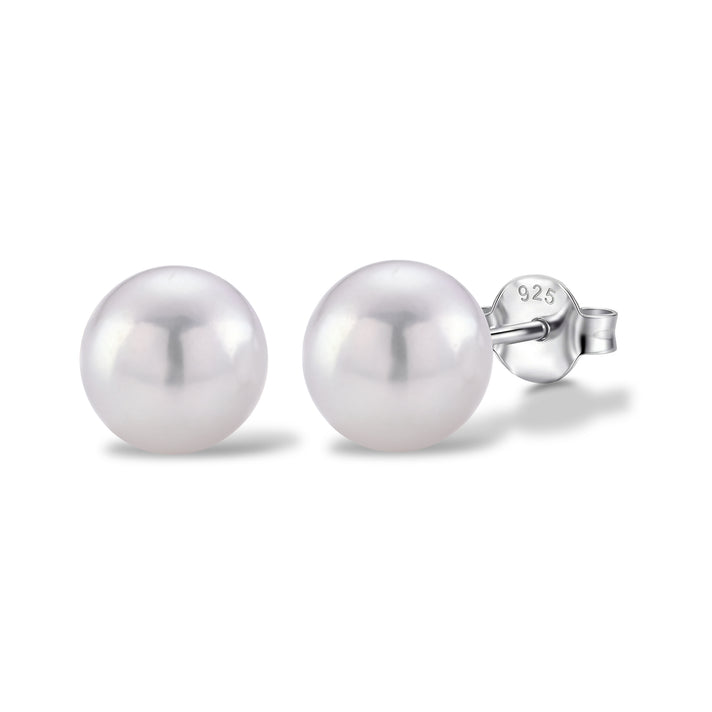 D'Joy - Purple Edison Pearl (10-11mm) Stud Ball Earring with Push Back in Rhodium Overlay Sterling Silver 11.40 Ct. 8615962 1
