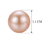 D'Joy - Premium Peach Edison (10-11mm) Stud Ball Earring with Push Back in Rhodium Overlay Sterling Silver 11.40 Ct._8615961_5