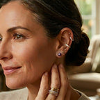 D'Joy - Purple Edison Pearl (10-11mm) Stud Ball Earring with Push Back in Rhodium Overlay Sterling Silver 11.40 Ct._8615962_2