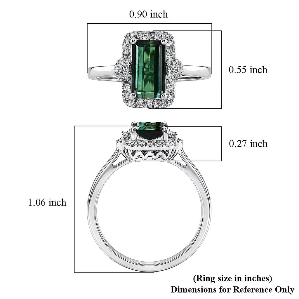 Rhapsody 950 Platinum AAAA Lagoon Tourmaline White Diamond EF, VS Main Stone With Surrounding Stone Ring, Platinum Wt.6.33 Gms  2.560  Ct._8616058_5