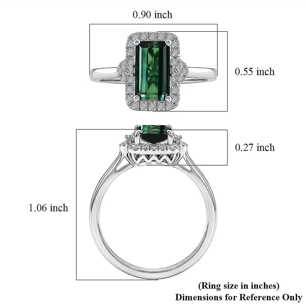 Certified and Appraised RHAPSODY AAAA Lagoon Tourmaline and White Diamond EF, VS Main Stone With Surrounding Stone Ring in 950 Platinum , Platinum Wt.6.33 Gms 2.560 Ct. 8616058 5