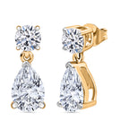 Luxuriant - Lab Grown Diamond (SI/G-H) Pear Cut Drop Earring with Push Post in 18K Vermeil Yellow Gold Plated Sterling Silver 2.00 Ct._8616065