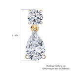 Luxuriant - Lab Grown Diamond (SI/G-H) Pear Cut Drop Earring with Push Post in 18K Vermeil Yellow Gold Plated Sterling Silver 2.00 Ct._8616065_4