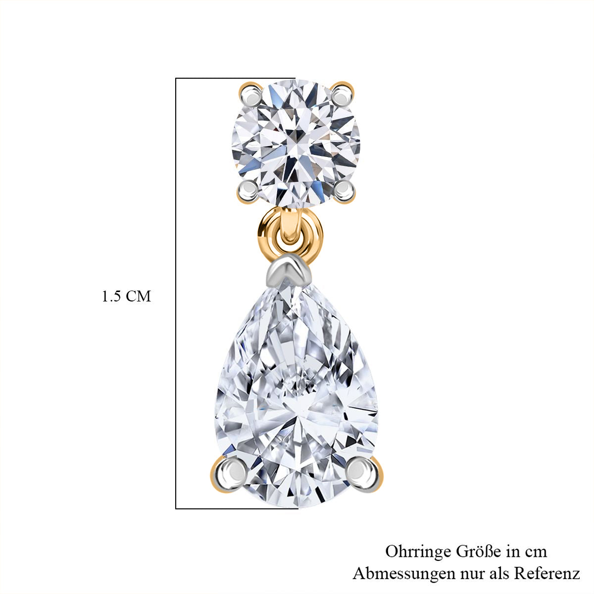 LUXURIANT 2 Ct. Lab Grown Diamond Pear Cut Drop Earring with Push Post in 18K Vermeil Yellow Gold Plated Sterling Silver (SI-G-H) 8616065 4