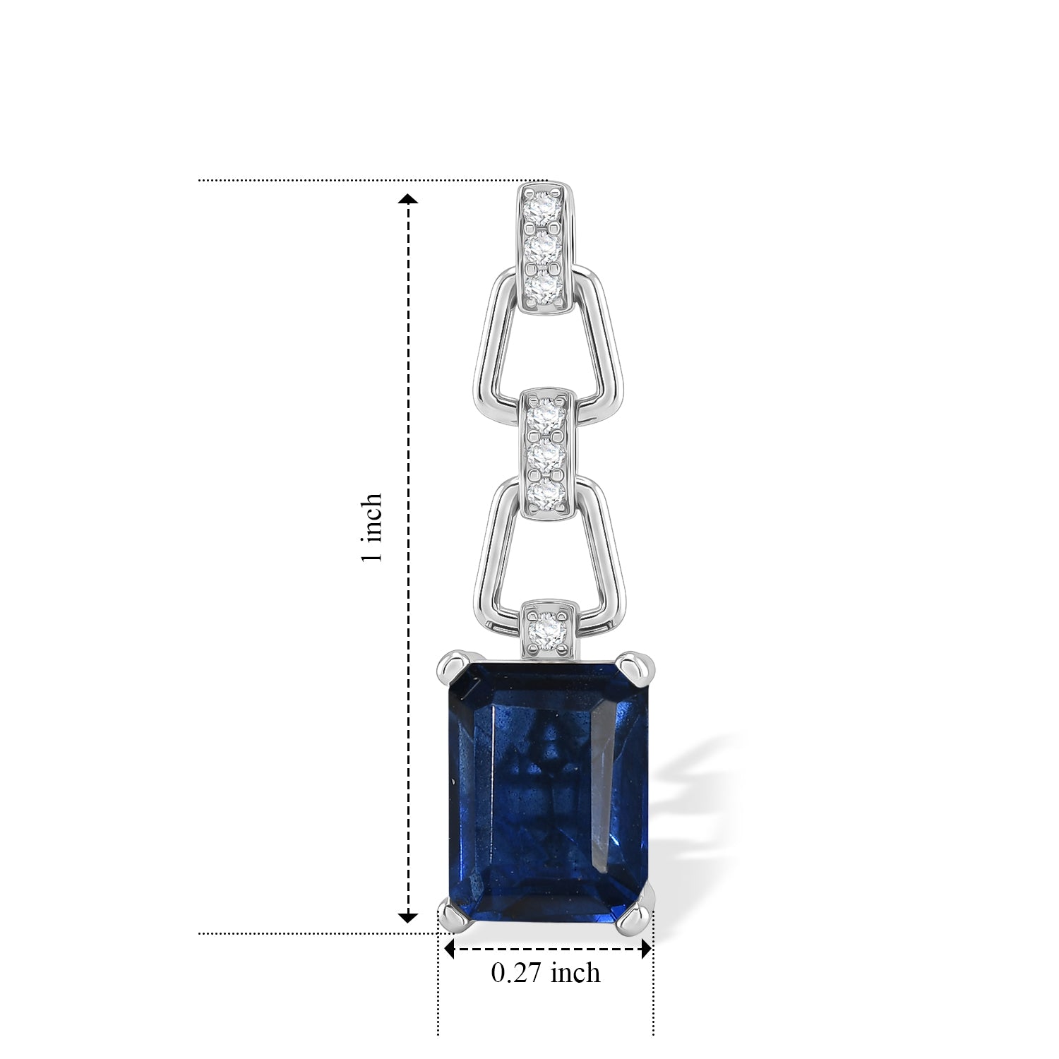 D'Joy - Ceylon Color Quartz &amp; White Zircon Dangling Earring with Push Post in Platinum Overlay Sterling Silver 4.07 Ct. 8616074 5