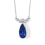 D'Joy - Ceylon Color Quartz & White Zircon Drop Necklace (Size - 20) in Platinum Overlay Sterling Silver 6.85 Ct._8616075