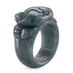 Natural Jade Maneki-Neko Ring (Size - Q) 30.00 Ct.