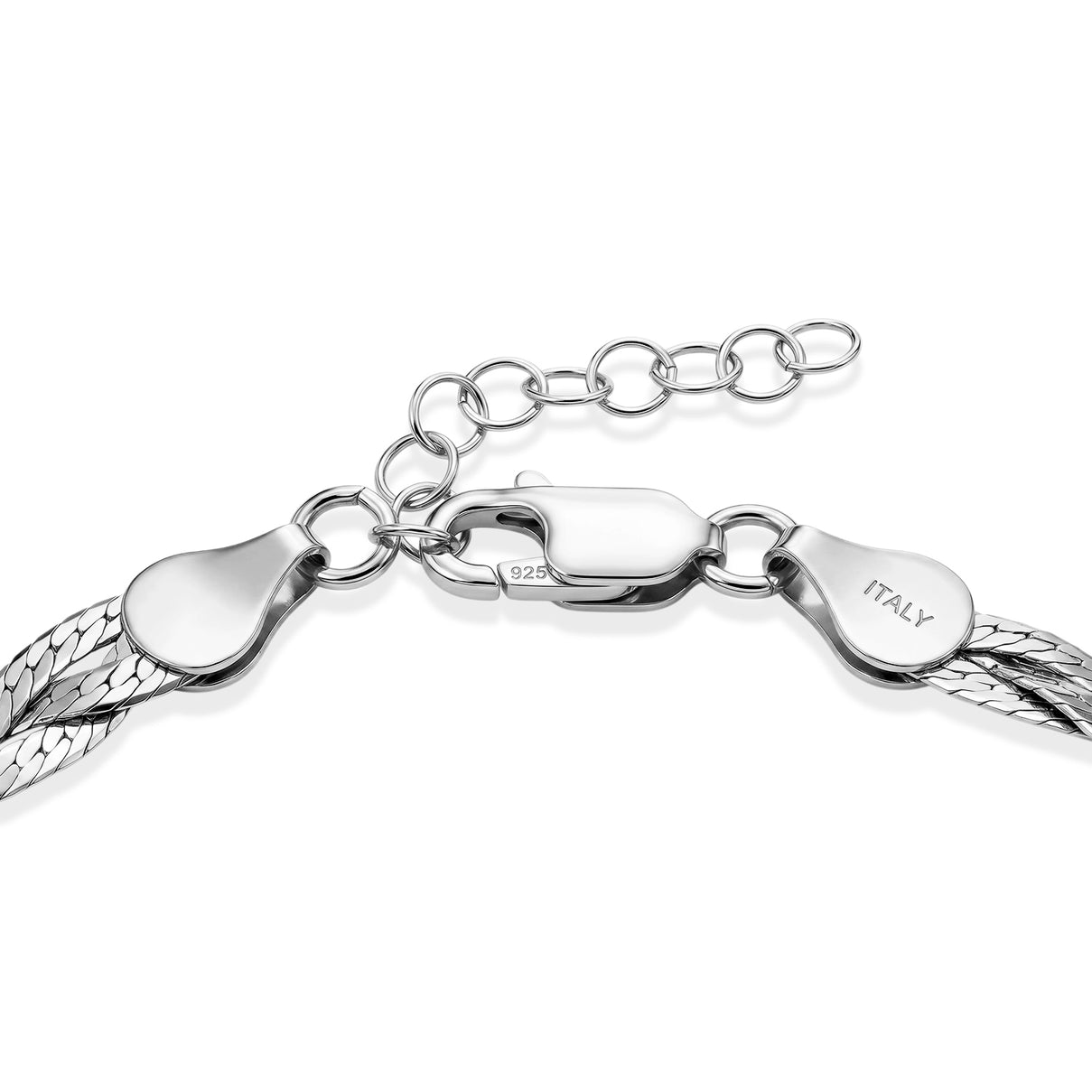 Rhodium Overlay Sterling Silver Treccia Vintage Bracelet (Size - 7+1 Ext) with Lobster Clasp V32491721 4