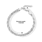 Rhodium Overlay Sterling Silver Treccia Vintage Bracelet (Size - 7+1 Ext) with Lobster Clasp_8616365_5