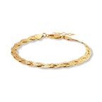 Yellow Gold Plated Sterling Silver Treccia Vintage Bracelet (Size - 7+1 Ext) with Lobster Clasp_8616366