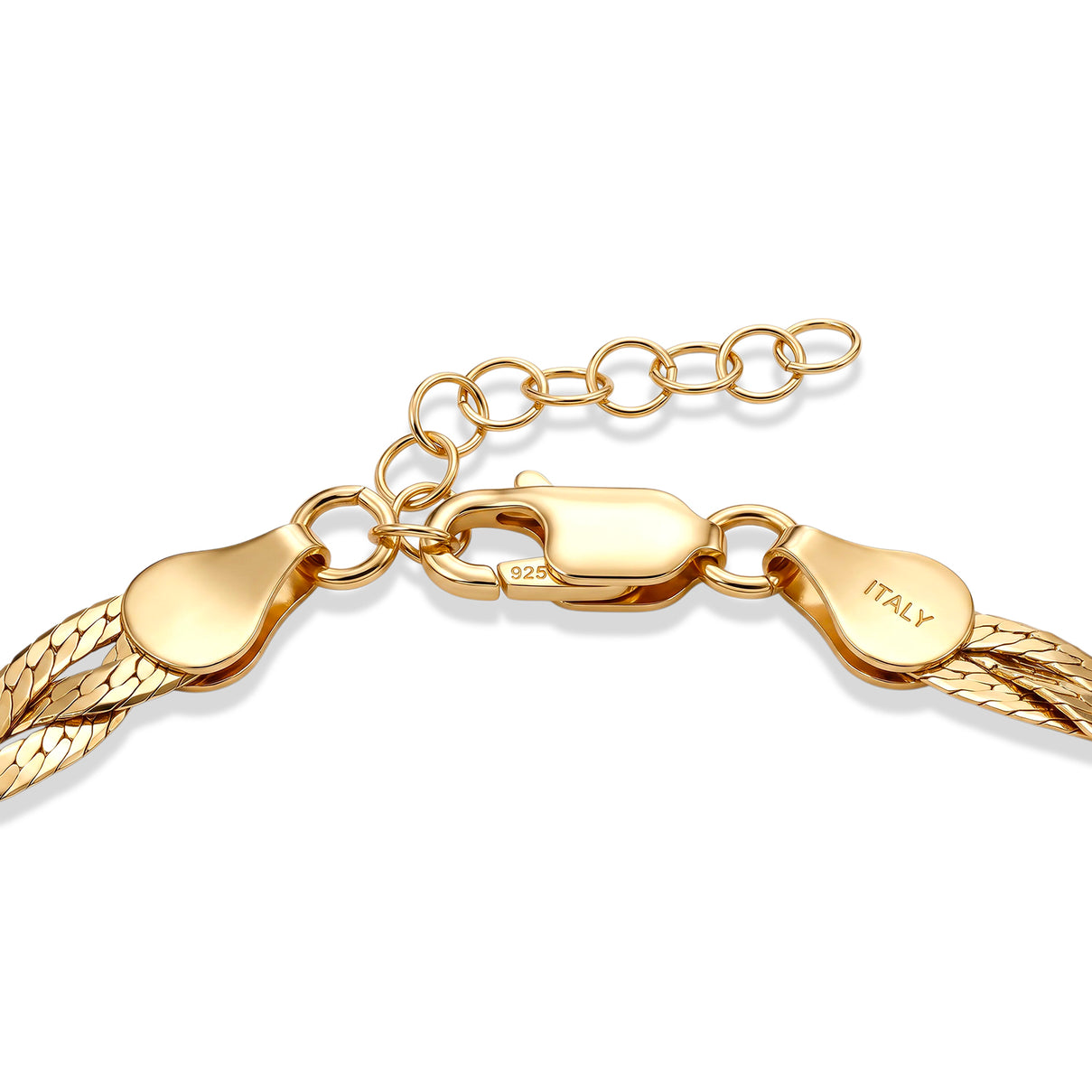 Yellow Gold Plated Sterling Silver Treccia Vintage Bracelet (Size - 7+1 Ext) with Lobster Clasp V32491896 4