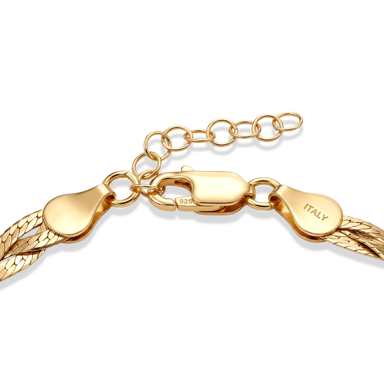 Yellow Gold Plated Sterling Silver Treccia Vintage Bracelet (Size - 7+1 Ext) with Lobster Clasp V32491896 4