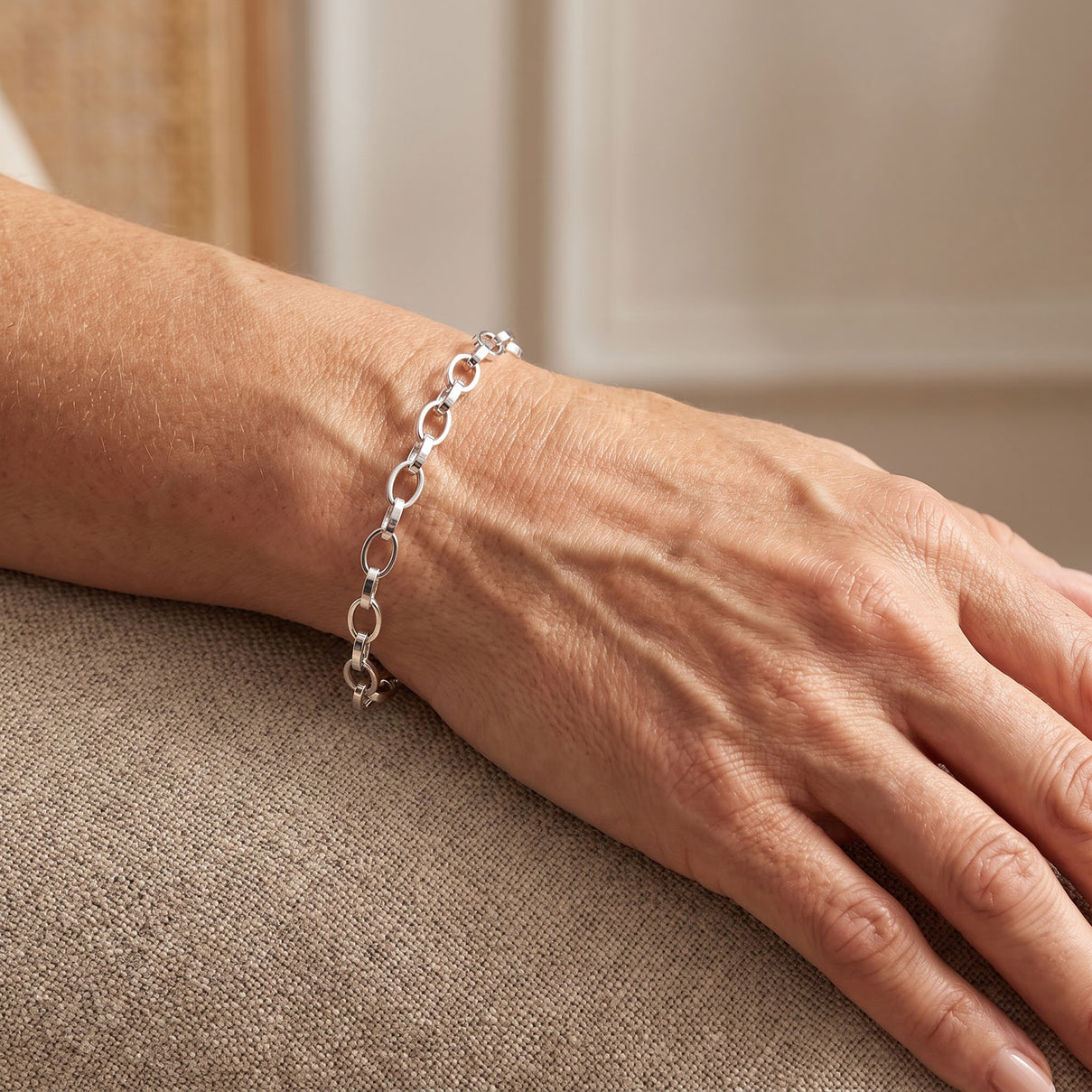 Sterling Silver Romy Chain Bracelet (Size - 7.5) with Lobster Clasp V32516234 1