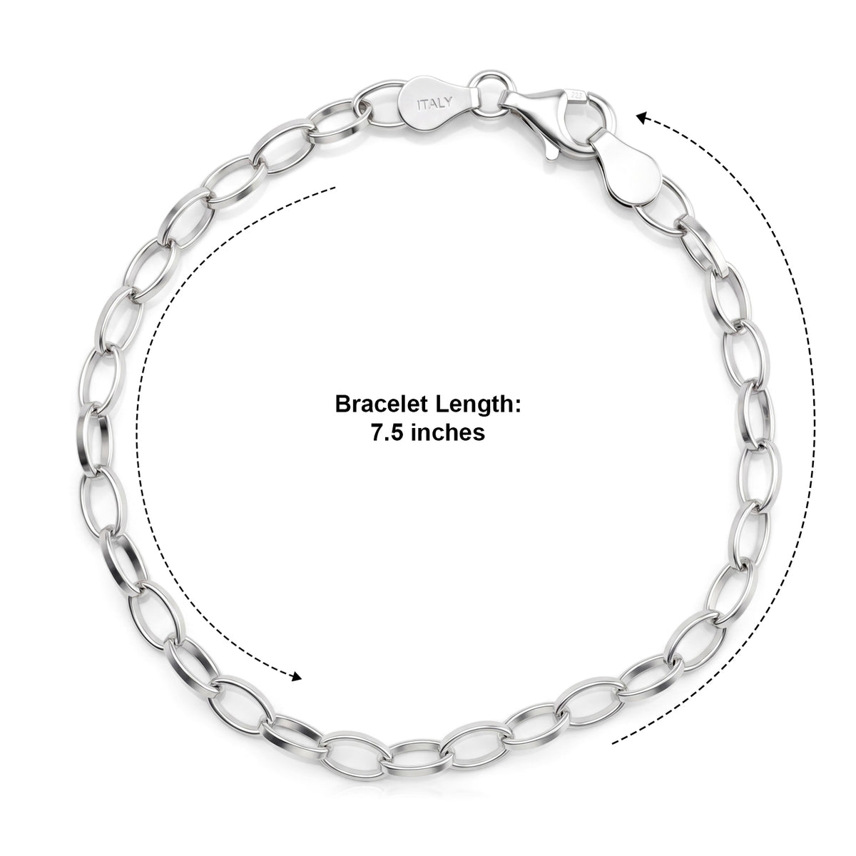 Sterling Silver Romy Chain Bracelet (Size - 7.5) with Lobster Clasp V32516234 5