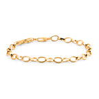 Yellow Gold Plated Sterling Silver Romy Chain Bracelet (Size - 7.5) with Lobster Clasp_8616375