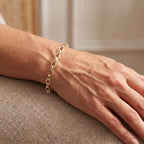 Yellow Gold Plated Sterling Silver Romy Chain Bracelet (Size - 7.5) with Lobster Clasp_8616375_1