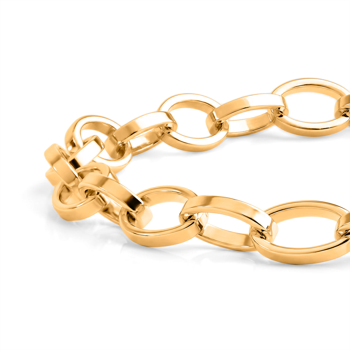 Yellow Gold Plated Sterling Silver Romy Chain Bracelet (Size - 7.5) with Lobster Clasp V32515949 3