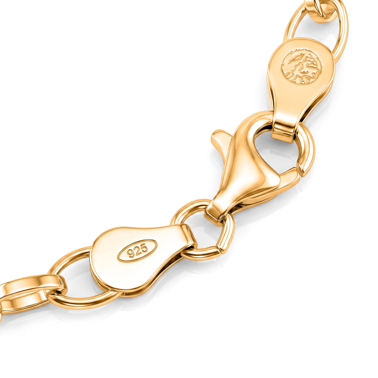 Yellow Gold Plated Sterling Silver Romy Chain Bracelet (Size - 7.5) with Lobster Clasp V32515949 4
