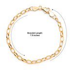 Yellow Gold Plated Sterling Silver Romy Chain Bracelet (Size - 7.5) with Lobster Clasp_8616375_5