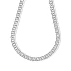 Italian Made-  Sterling Silver Double Curb Necklace (Size - 20) with Lobster Clasp_8616394