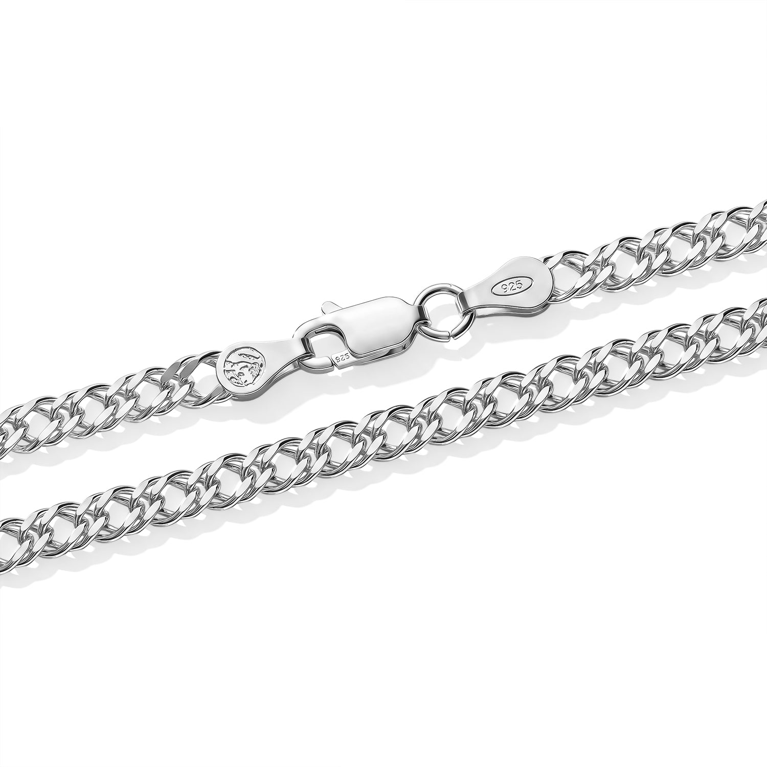 Italian Made-  Sterling Silver Double Curb Necklace (Size - 20) with Lobster Clasp V32521299 1
