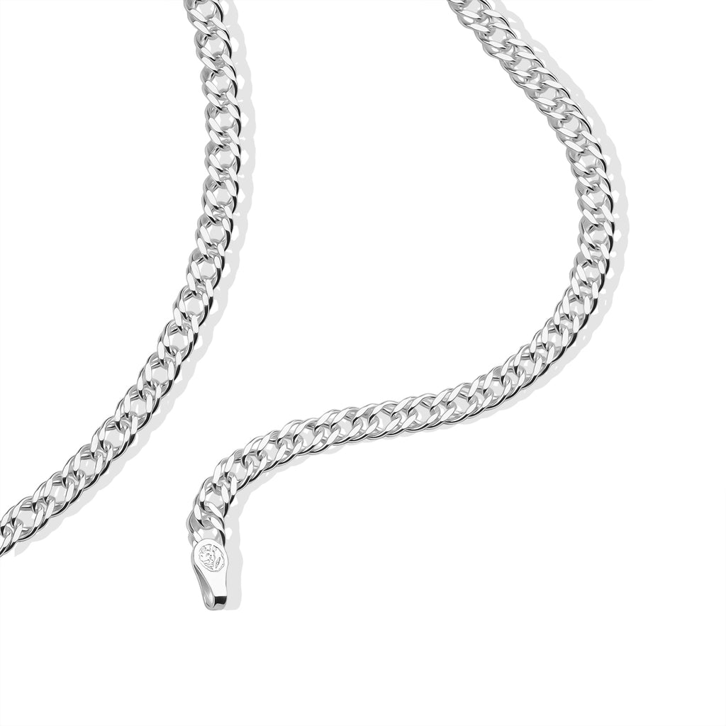 Italian Made-  Sterling Silver Double Curb Necklace (Size - 20) with Lobster Clasp_8616394_2
