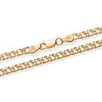 Italian Made- Yellow Gold Plated Sterling Silver Double Curb Necklace (Size - 20) with Lobster Clasp_8616395_1